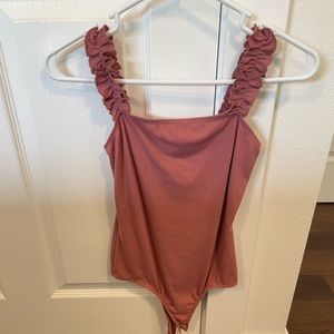 Pink ruffle bodysuit